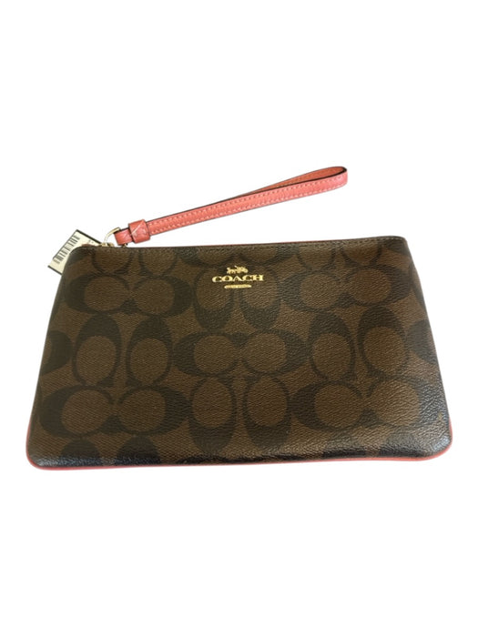 Coach Brown & Black Coated Canvas Monogram Drawstring Pouch Inc. Bag Brown & Black