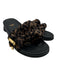Fendi Shoe Size 40 Black & Brown Leather goldtone hardware Satin Sandals Black & Brown / 40