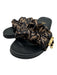 Fendi Shoe Size 40 Black & Brown Leather goldtone hardware Satin Sandals Black & Brown / 40