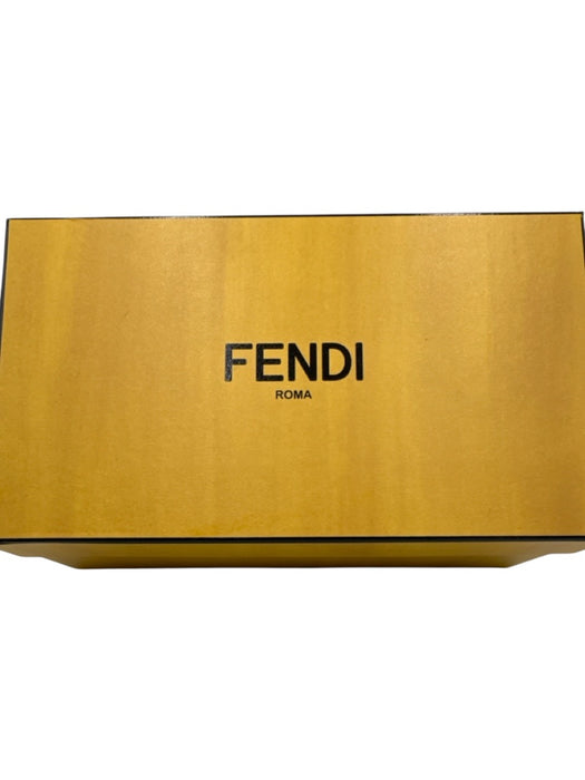 Fendi Shoe Size 40 Black & Brown Leather goldtone hardware Satin Sandals Black & Brown / 40