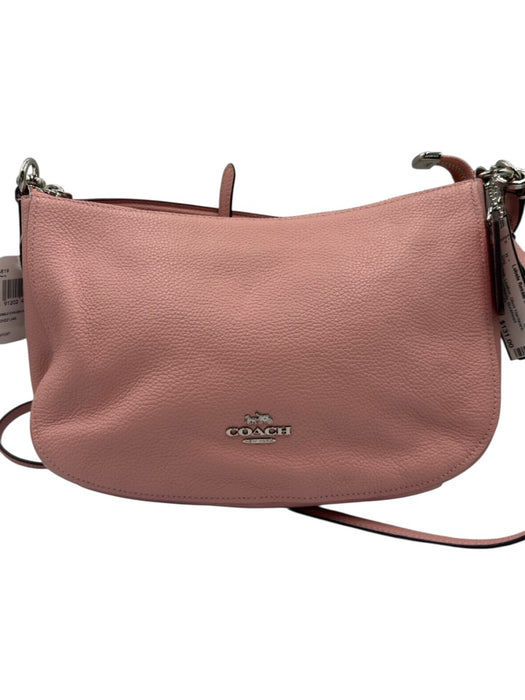 Coach Light Pink Leather Silver Hardware Pebbled Crossbody Bag Light Pink