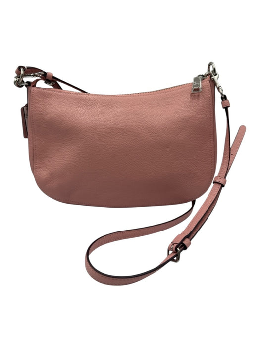 Coach Light Pink Leather Silver Hardware Pebbled Crossbody Bag Light Pink