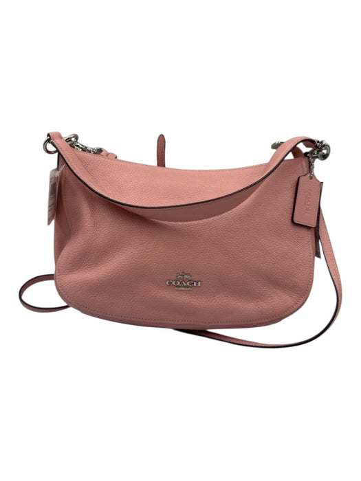 Coach Light Pink Leather Silver Hardware Pebbled Crossbody Bag Light Pink