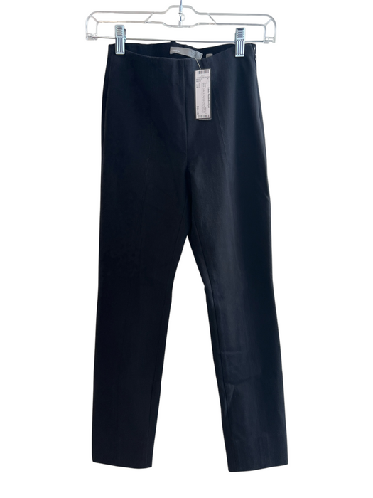 Vince Size XS Black Cotton & Polymide Flat Front Zip Back Front Seam Ankle Pants Black / XS
