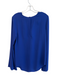 Theory Size Small Royal Blue Silk Long Sleeve Round Neck Keyhole Back Top Royal Blue / Small