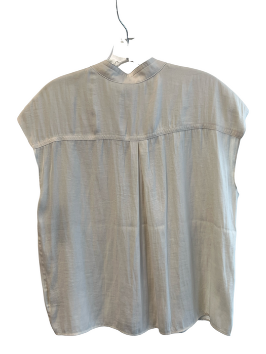Joie Size Medium Cream Polyester Sleeveless Button Down Breast Pocket Top Cream / Medium