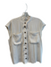 Joie Size Medium Cream Polyester Sleeveless Button Down Breast Pocket Top Cream / Medium