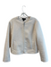 Halogen Size Small White Polyester Round Neck No Collar Front Zip Pockets Jacket White / Small