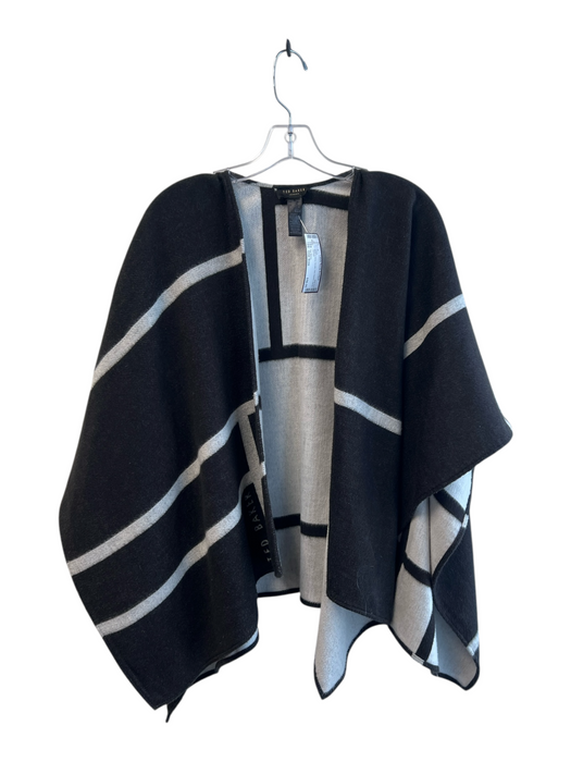 Ted Baker Black & Gray Acrylic Geo Square Cape Black & Gray / One Size