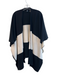 St. John Black & White Wool Blend Knit Color Block Cape Black & White / One Size