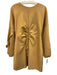 Tibi Size 10 Camel Brown Rayon Blend Long Balloon Sleeve Ruffle Detail Dress Camel Brown / 10