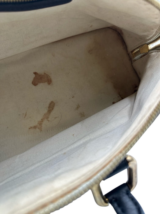 Louis Vuitton Navy, Beige, Brown Leather Monogram Long Zip Close hand bag Bag Navy, Beige, Brown / M