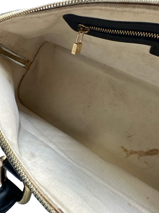 Louis Vuitton Navy, Beige, Brown Leather Monogram Long Zip Close hand bag Bag Navy, Beige, Brown / M