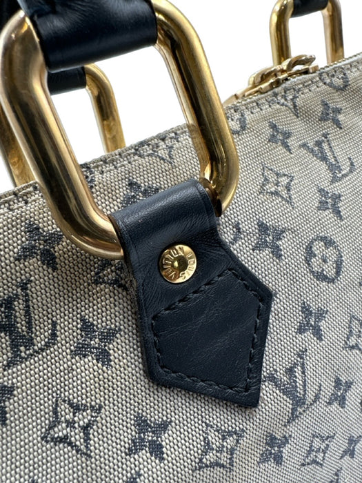 Louis Vuitton Navy, Beige, Brown Leather Monogram Long Zip Close hand bag Bag Navy, Beige, Brown / M