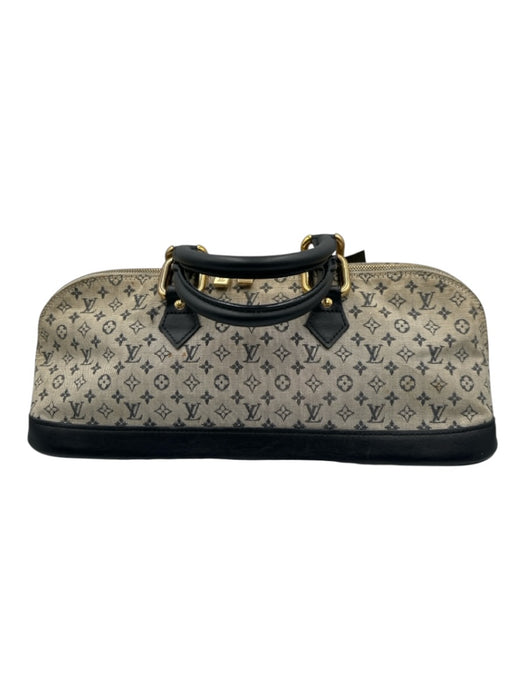Louis Vuitton Navy, Beige, Brown Leather Monogram Long Zip Close hand bag Bag Navy, Beige, Brown / M