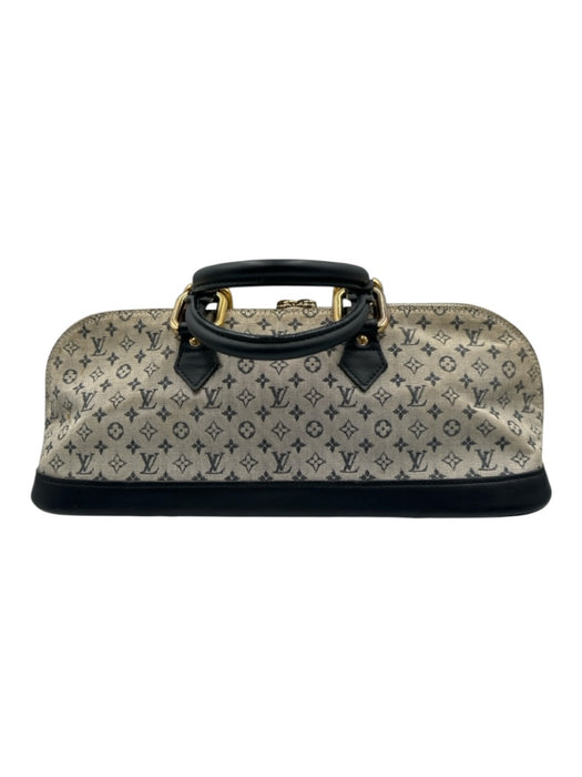 Louis Vuitton Navy, Beige, Brown Leather Monogram Long Zip Close hand bag Bag Navy, Beige, Brown / M