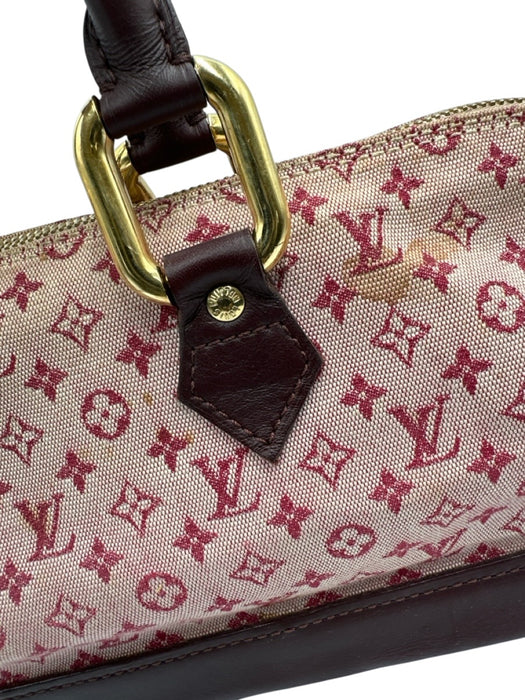 Louis Vuitton Red & Brown Leather Monogram Long Zip Close hand bag Bag Red & Brown / M