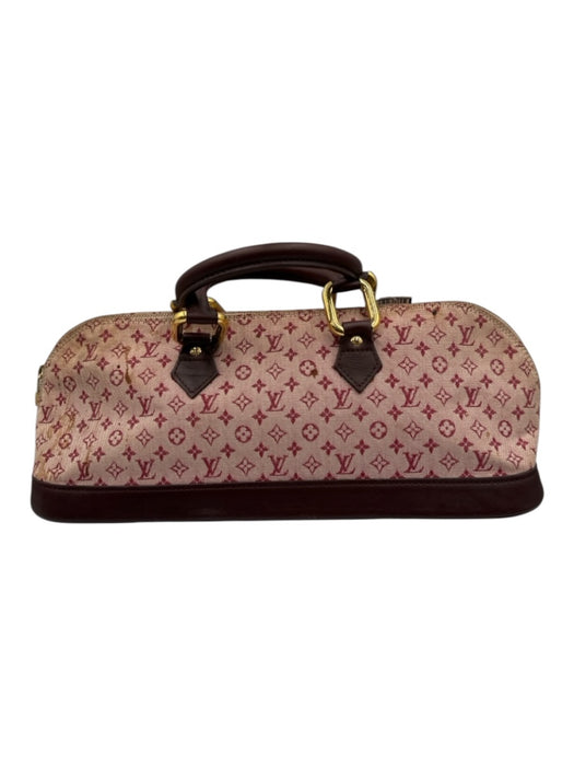 Louis Vuitton Red & Brown Leather Monogram Long Zip Close hand bag Bag Red & Brown / M