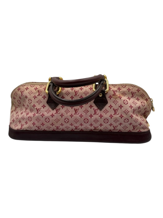 Louis Vuitton Red & Brown Leather Monogram Long Zip Close hand bag Bag Red & Brown / M