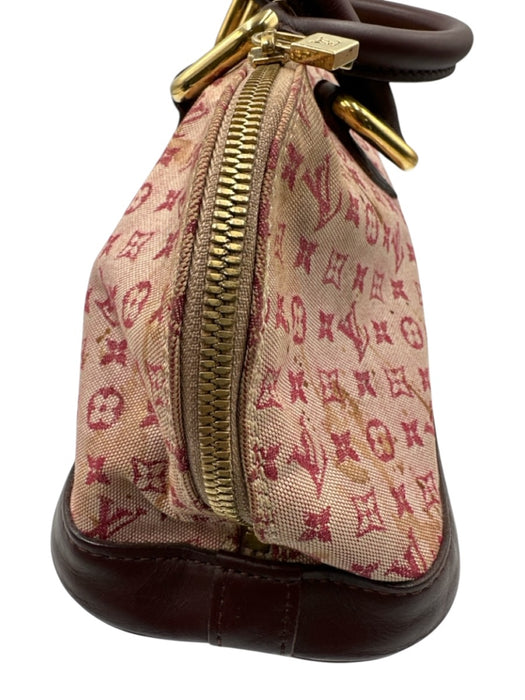 Louis Vuitton Red & Brown Leather Monogram Long Zip Close hand bag Bag Red & Brown / M