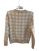 Evereve Size S Ivory Polyester Blend Plaid Round Neck Long Sleeve Sweater Ivory / S