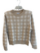 Evereve Size S Ivory Polyester Blend Plaid Round Neck Long Sleeve Sweater Ivory / S