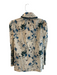 Tuckernuck Size S Beige & Blue Cotton Collared Balloon Sleeve Floral Print Top Beige & Blue / S