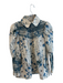 Tuckernuck Size S Beige & Blue Cotton Collared Balloon Sleeve Floral Print Top Beige & Blue / S