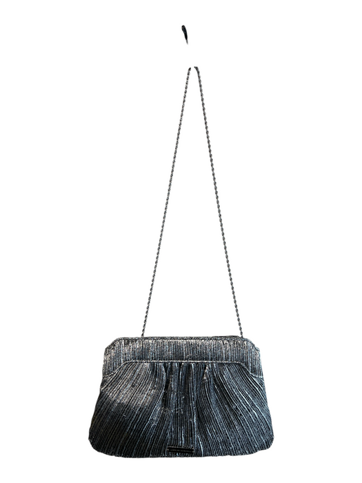 Loeffler Randall Silver Metallic Cross Body Bow Chain Strap Snap Close Bag Silver / S