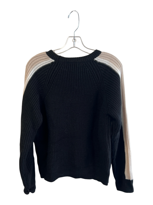 Sanctuary Size S Black & Tan Acrylic Knit Round Neck Sleeve Stripe Sweater Black & Tan / S