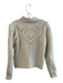Ba&sh Size 2 Cream Wool & Alpaca Cable Knit High Neck Long Sleeve Sweater Cream / 2