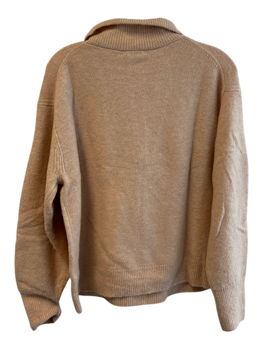 J Crew Size M Camel No Fabric Tag High Neck Half Zip Long Sleeve Knit Sweater Camel / M