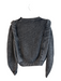 Evereve Size S Gray Cotton Cable Knit Round Neck Long Sleeve Sweater Gray / S