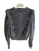 Evereve Size S Gray Cotton Cable Knit Round Neck Long Sleeve Sweater Gray / S