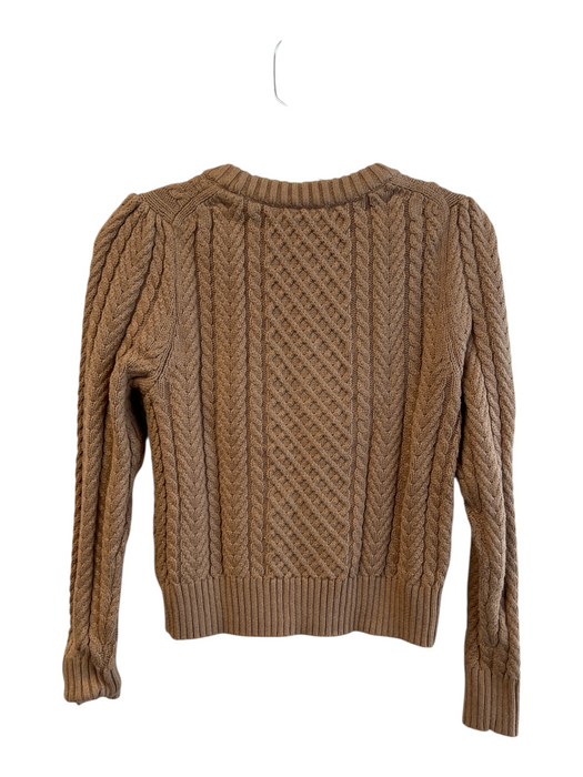 J Crew Size XS Camel Cotton Knit Round Neck Long Sleeve Sweater Camel / XS