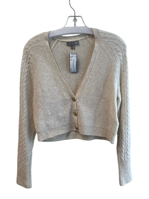 J Crew Size XS Cream Poliamide Blend Knit V Neck Long Sleeve Sweater Cream / XS