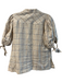 Hunter Bell Size XS Tan & blue Cotton & Linen Plaid Short Tie Sleeve Collar Top Tan & blue / XS