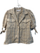 Hunter Bell Size XS Tan & blue Cotton & Linen Plaid Short Tie Sleeve Collar Top Tan & blue / XS