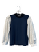 Veronica Beard Size XS Navy & white Viscose Blend Long Sleeve Eyelet Ribbed Top Navy & white / XS