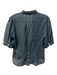 Birds of Paradis Size XS Blue & Multi Cotton All Over Print Button Down Top Blue & Multi / XS