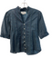 Birds of Paradis Size XS Blue & Multi Cotton All Over Print Button Down Top Blue & Multi / XS