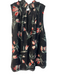Rebecca Taylor Size 2 Black, Pink & Green Silk & Cotton Lined Flowers Top Black, Pink & Green / 2