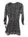 Veronica Beard Size 0 Navy & Multi Cotton Paisley Print Deep V neck Dress Navy & Multi / 0