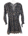 Veronica Beard Size 0 Navy & Multi Cotton Paisley Print Deep V neck Dress Navy & Multi / 0