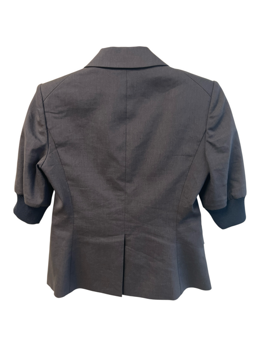 Veronica Beard Size 0 Midnight Navy Linen Blend 1 Button Half Sleeve Blazer Midnight Navy / 0