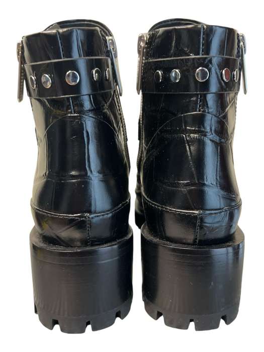 3.1 Phillip Lim Shoe Size 36.5 Black Leather Lace Up Side Zip Lug Sole Booties Black / 36.5