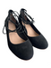 Loeffler Randall Shoe Size 6 Black Suede Almond Toe Block Heel Wrap Ankle Shoes Black / 6