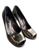 Dolce & Gabbana Shoe Size 35.5 Metallic Silver Leather Stiletto Peep Toe Shoes Metallic Silver / 35.5