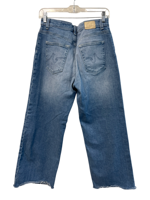 AG Size 26 Light Denim Cotton Blend Wide Leg Cropped Mid Rise Zip Fly Jeans Light Denim / 26