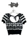 Maeve Size XS Black & White Viscose Blend Flowers Cherries Tie Back Top Black & White / XS